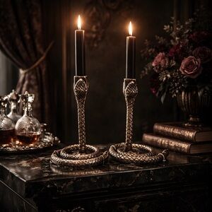 *NEW* Night Snake Candle Holders Set of 2